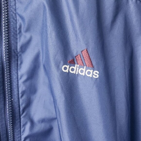 Adidas Mens Windbreaker Vintage Retro Jacket Size XL Blue Burgundy Full-Zip 90s - Picture 4 of 16